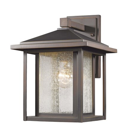 Z-Lite Aspen 1 Light Outdoor, Oil Rubbed Bronze And Clear Seedy 554M-ORB